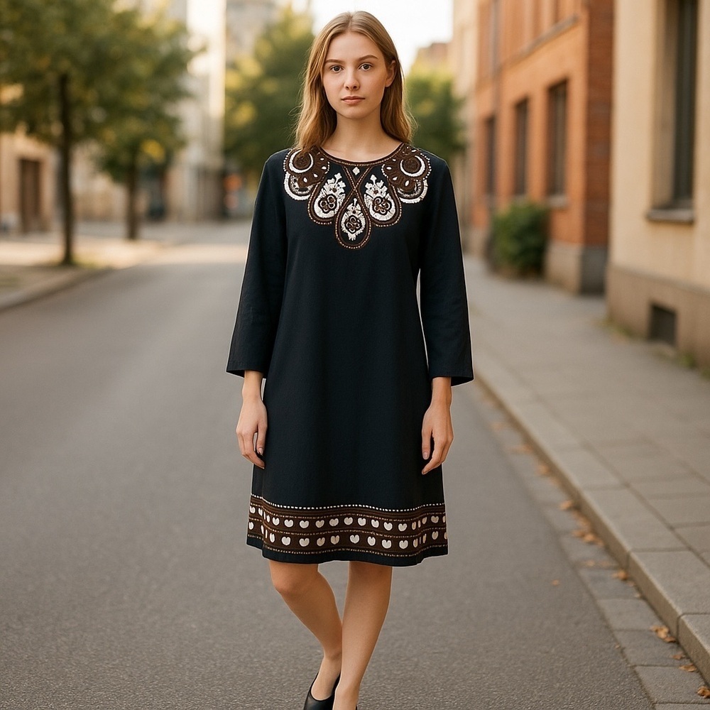TIBI Paisley 100% Silk Casual Shift Dress